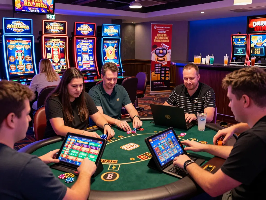 Exciting online gaming scene at https://mb66.date/ with players engaging in vibrant casino games and promotions.