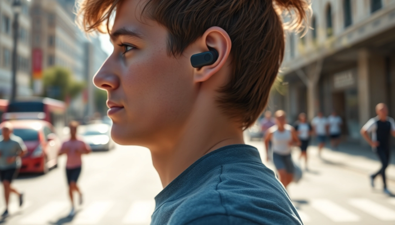 Experience Shokz bone conduction headphones for active lifestyles in a vibrant city.