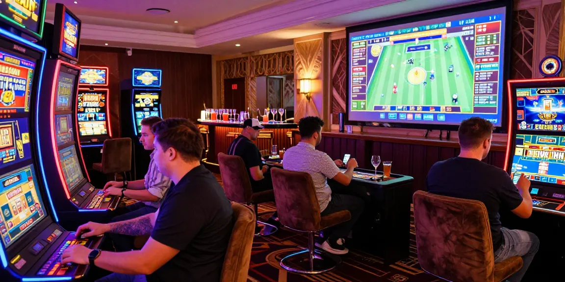 British players enjoying a vibrant non UK casino experience at https://sssk.org.uk with flashing games and lively ambiance.