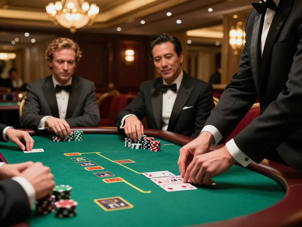 Players engaging in strategic blackjack gameplay at TG88 casino table with dealer in action.