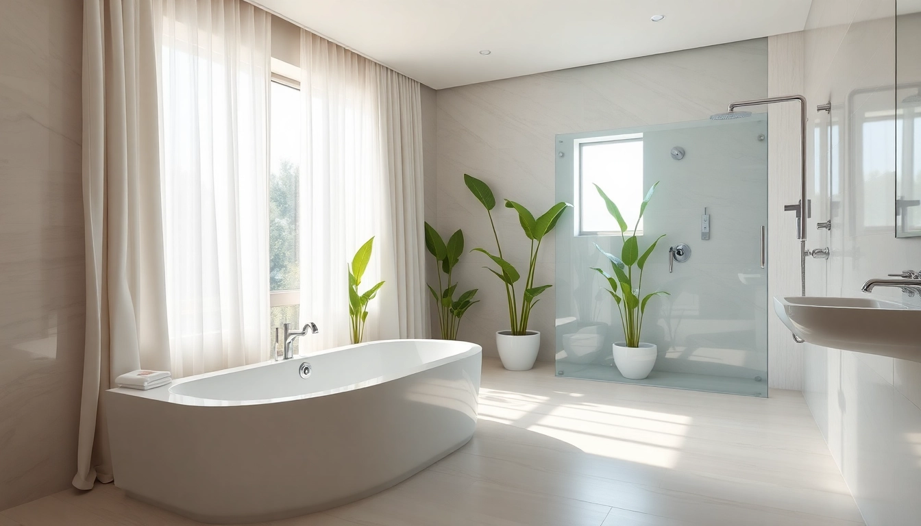 Admiring elegant showers in a modern bathroom showcasing luxurious design.