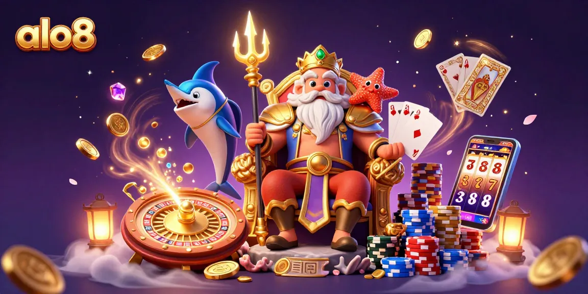 Experience the excitement of winning at ALO8 with vibrant gaming elements and characters.