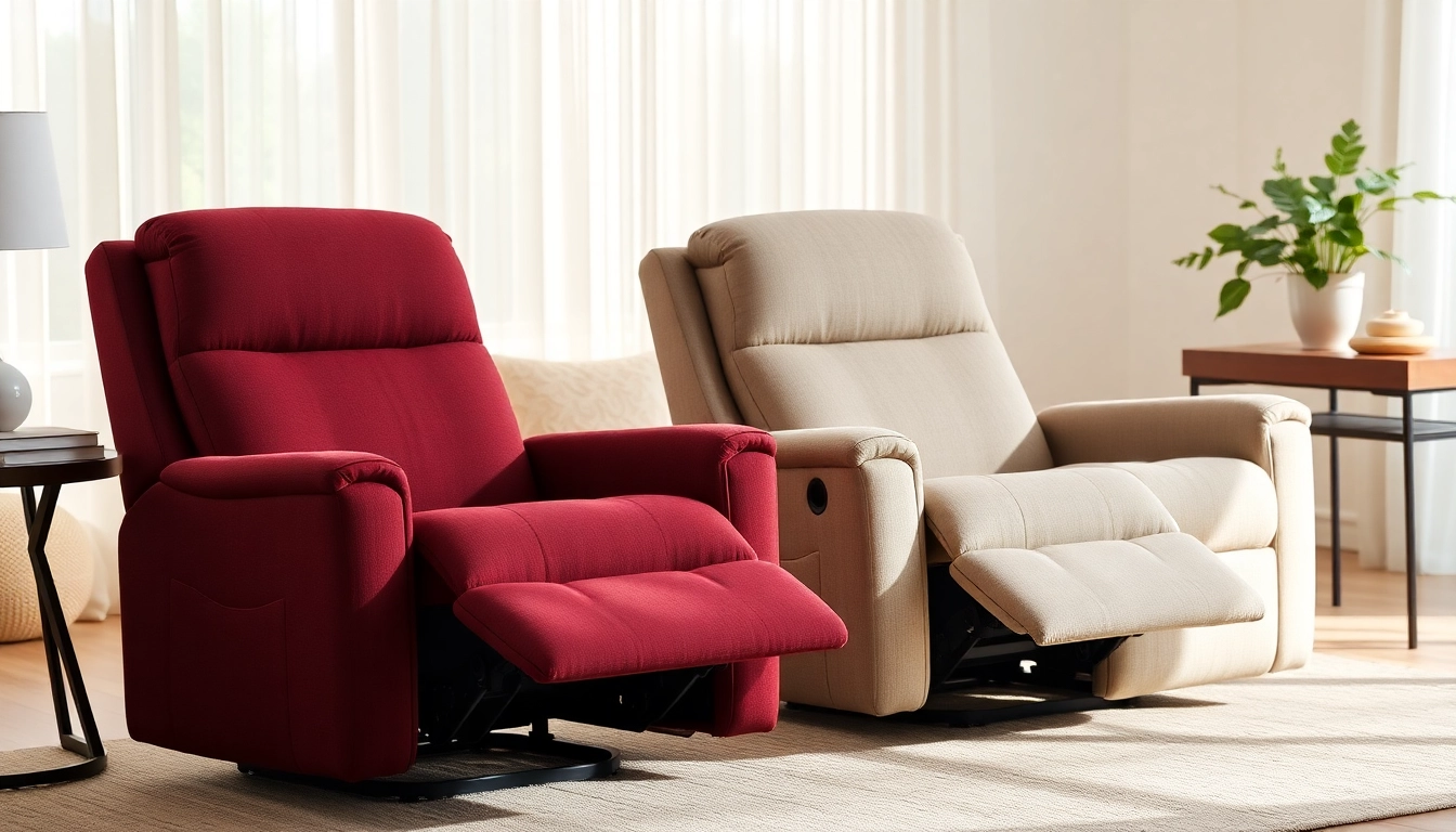 View of power lift recliners in a cozy living room, highlighting comfort and style.