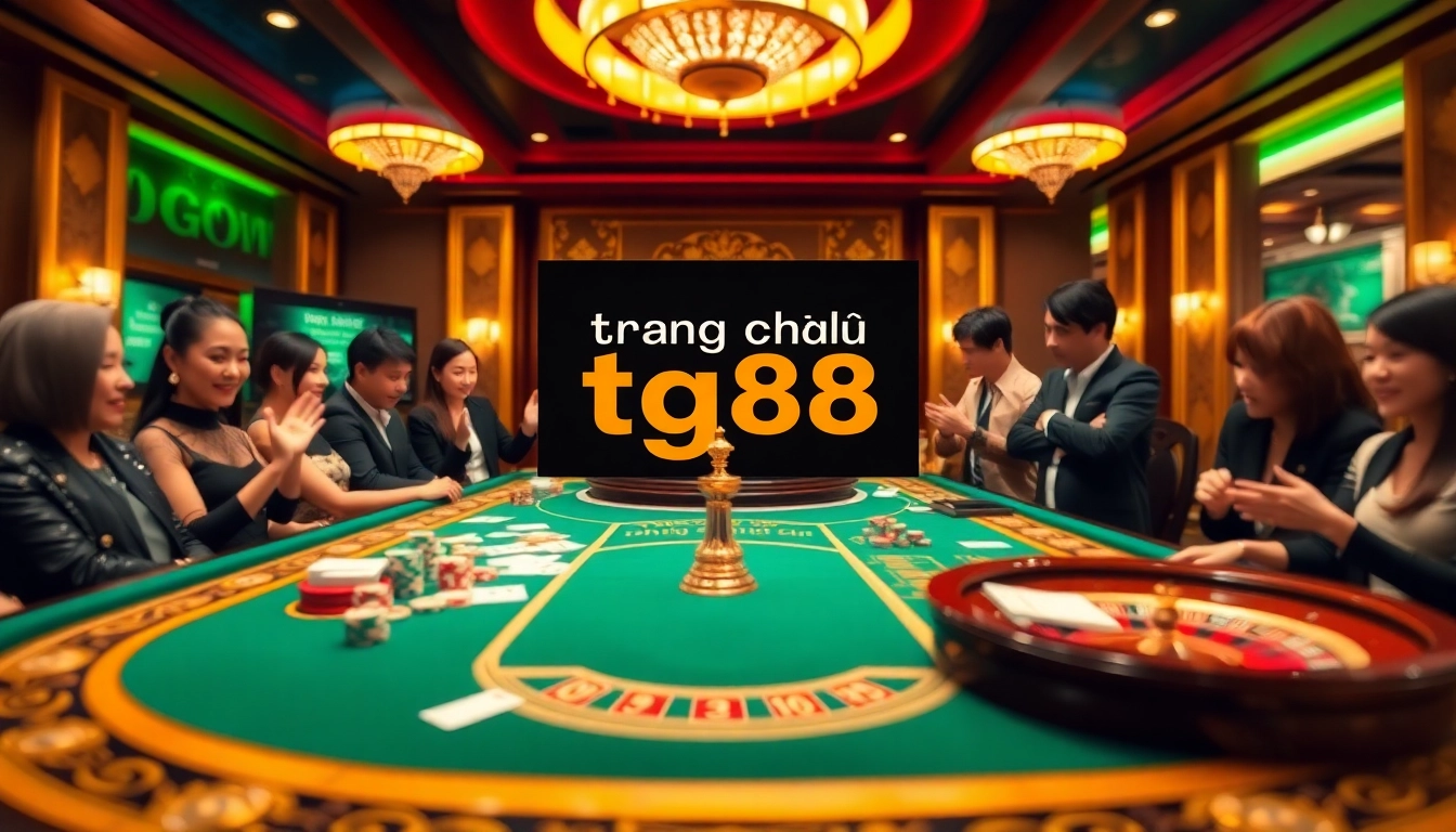 Experience thrilling gameplay at trang chỉ tg88, with vibrant casino tables, chips, and excitement.