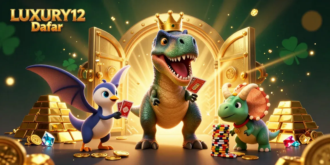 Permainan kasino seru dengan LUXURY12 Daftar menghadirkan T-Rex bertakhta dan dino melakukan aksi kartu yang mengasyikkan.