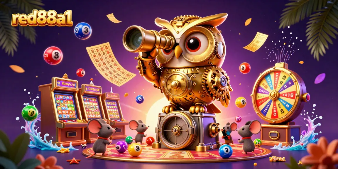 Engage with thrilling moments at red88a1, featuring a vibrant casino illustration with jackpot elements.