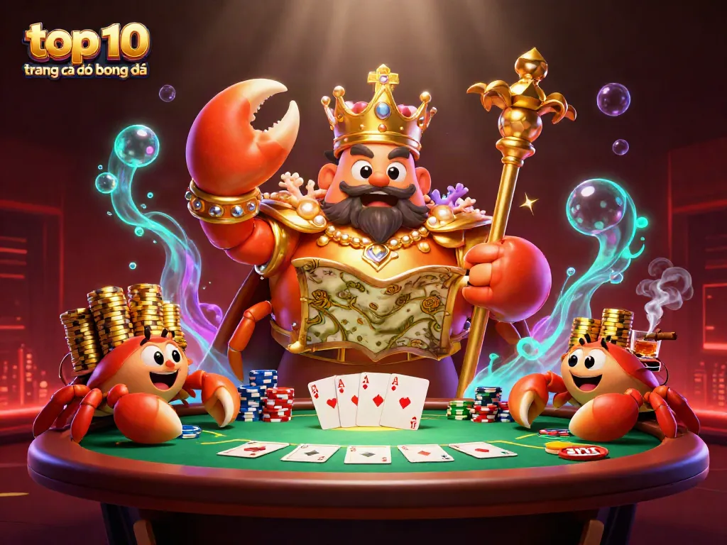 Cá cược tại 10 trang cá độ bóng đá hàng đầu với hoàng đế cua vàng và những chú cua hầu cận.