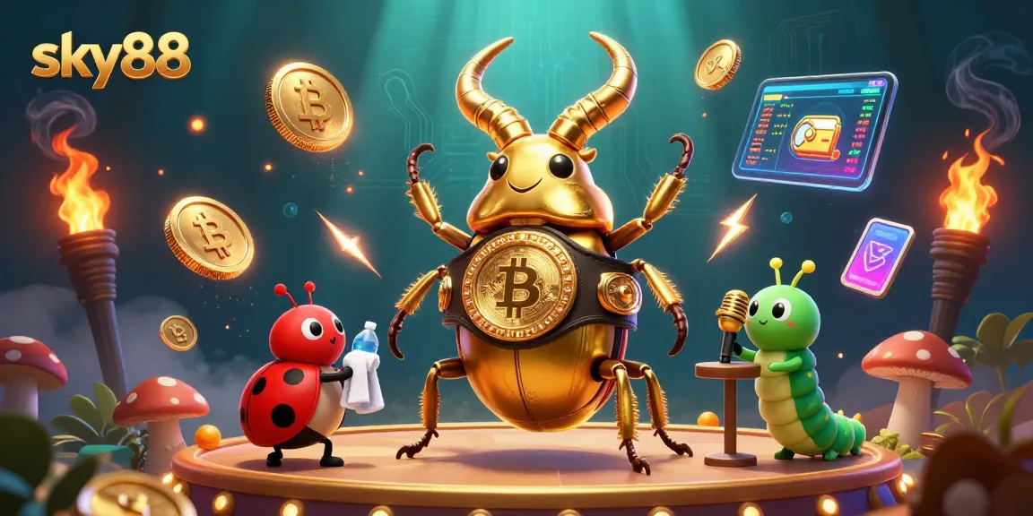 Engage with sky88's vibrant gaming scene featuring unique characters and cryptocurrencies.