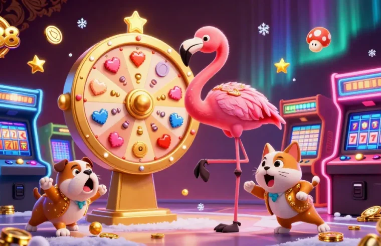Engage with sin88 as a dynamic 3D casino scene unfolds featuring exciting prizes and vibrant gameplay.