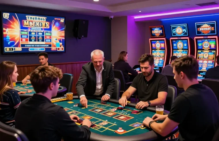 Players enjoying exciting games at casinos that accept credit cards in a lively online casino atmosphere.