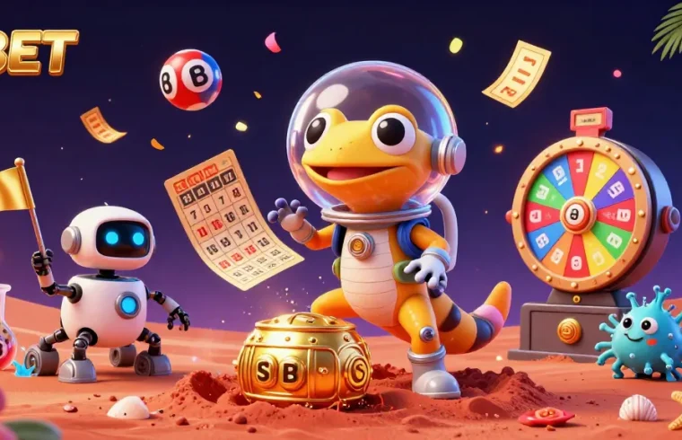 ZBET brings excitement with a Martian gecko discovering a golden casino on Mars.